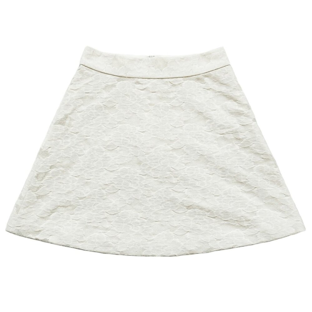 NWT ANN TAYLOR Winter White A Line Skirt Size 4 Floral Lace Womens Small New
